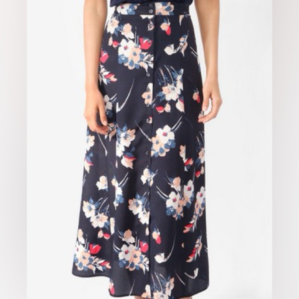 Floral Navy Blue Skirt